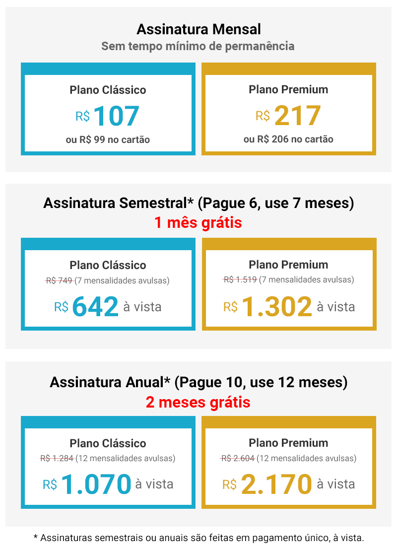 Existem planos Semestrais ou Anuais, com desconto? – Nossos Psicólogos